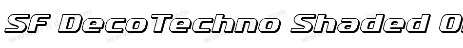 SF DecoTechno Shaded Oblique字体转换
